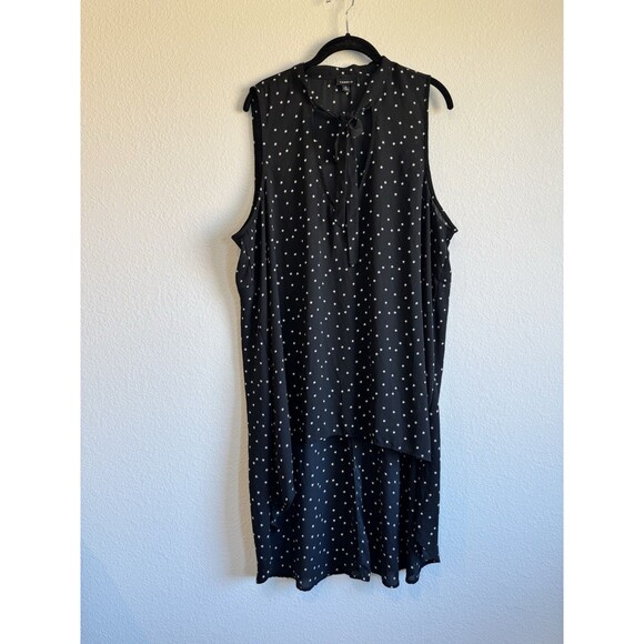 Torrid 2 Women's Sleeveless Black Star Print Pullover High Low Chiffon Duster 2X - Picture 1 of 8